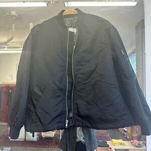 La bete nylon bomber with fur lining and emb back